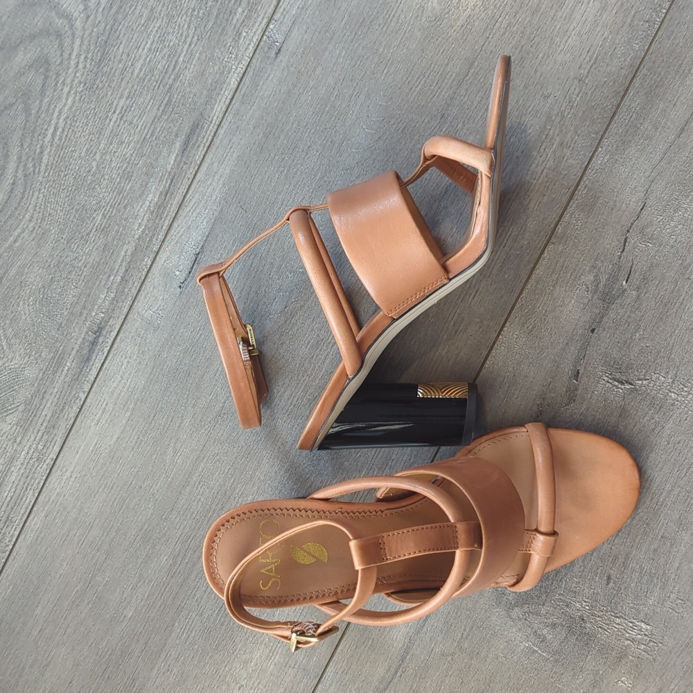 Olliglad Ankle Heel Sandal - camel